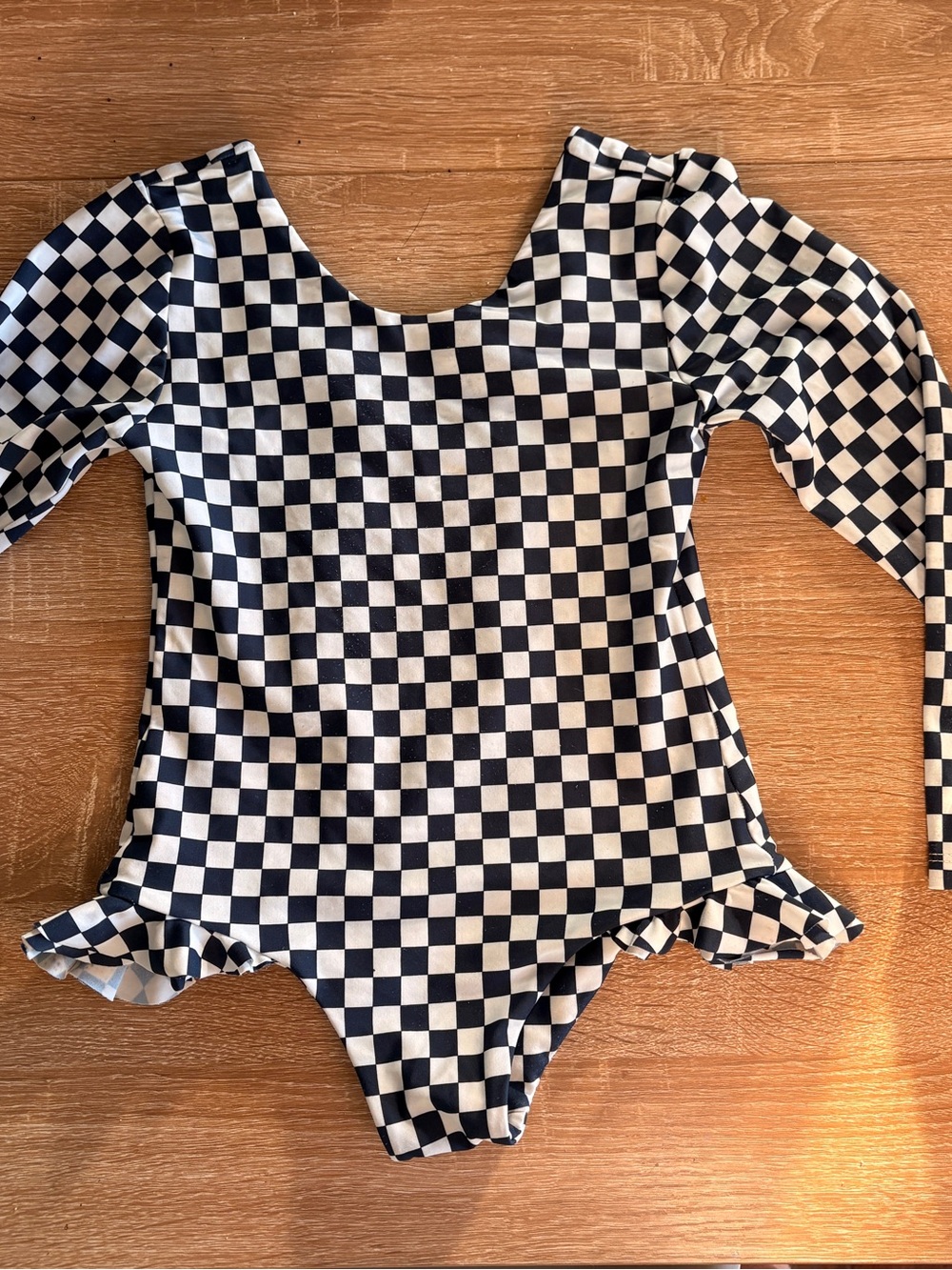 Mikoh Navy & White Checker One-Piece Rashguard Swimsuit - Picture 4 of 8